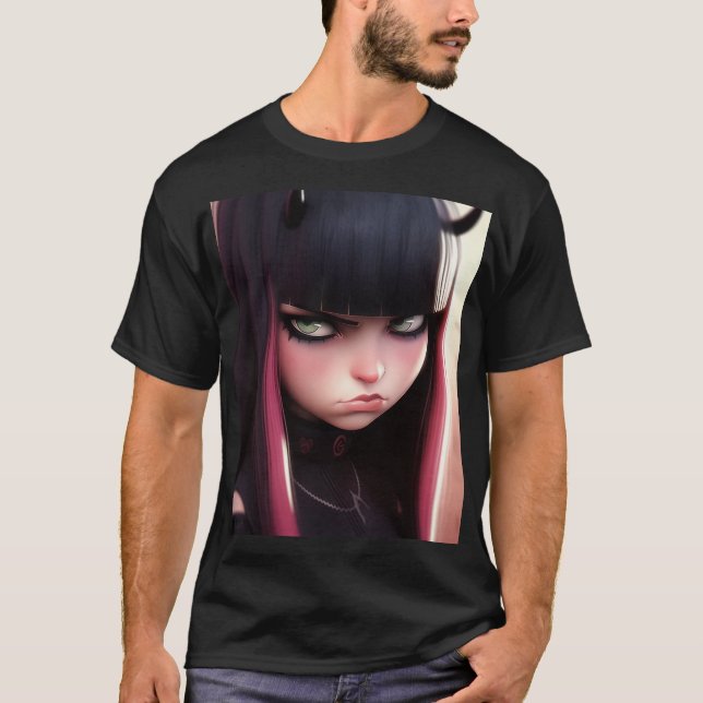Camiseta Chica del Rocker Punk enojado (Anverso)