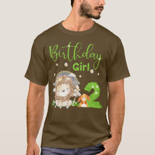 Camiseta Chica del segundo cumpleaños del León Cute
