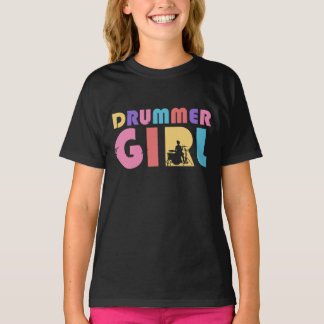 Camiseta Chica del tambor Retro Vintage