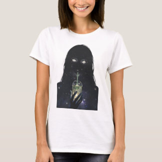 Camiseta Chica del Vacío Cósmico Bebiendo Polvo de Estrella