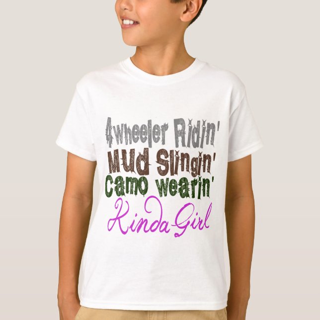 Camiseta chica del wearin del camo del slingin del fango (Anverso)