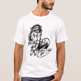 Camiseta chica del zombi para los hombres