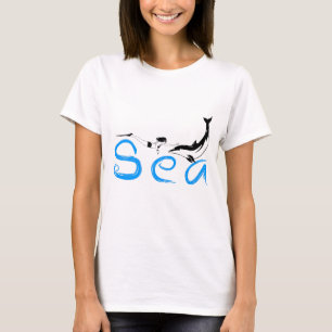 Camiseta Chica, delfín, mar gracioso elegante