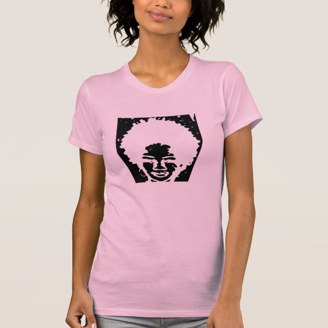 Camiseta Chica dirigido natural del Afro rosado (Anverso)