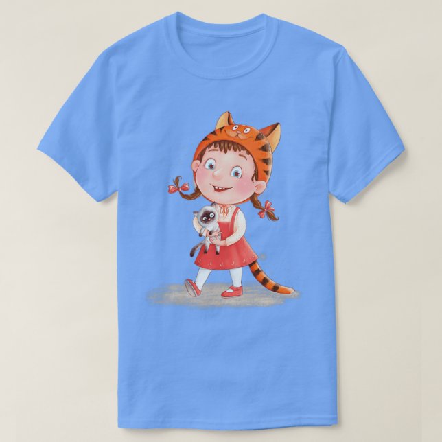 Camiseta Chica disfrazado de tigre (Diseño del anverso)