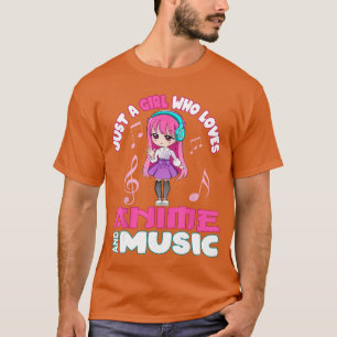 Camiseta Chica divertida de anime y música foreen chibi grá