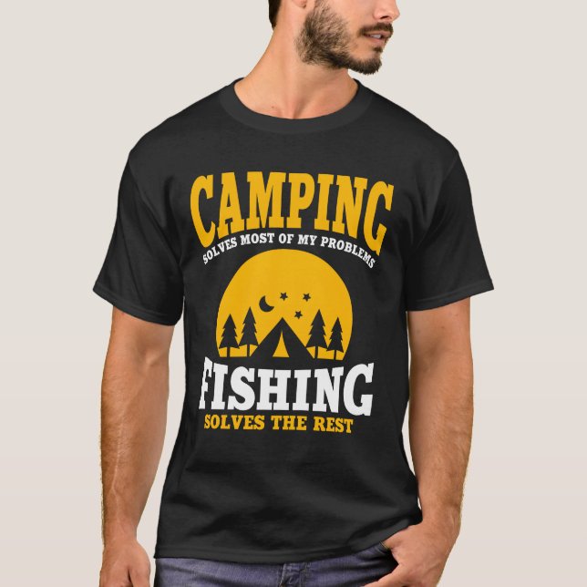 Camiseta Chica divertida de camping y pesca (Anverso)