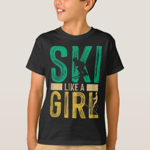 Camiseta Chica divertida de esquí esquí nieve deportes de i