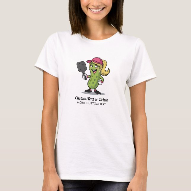 Camiseta Chica divertida Pickle Jugando Pickleball Personal (Anverso)