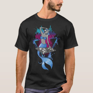 Camiseta Chica DJ Con Mezclador De Auriculares Monada Estét