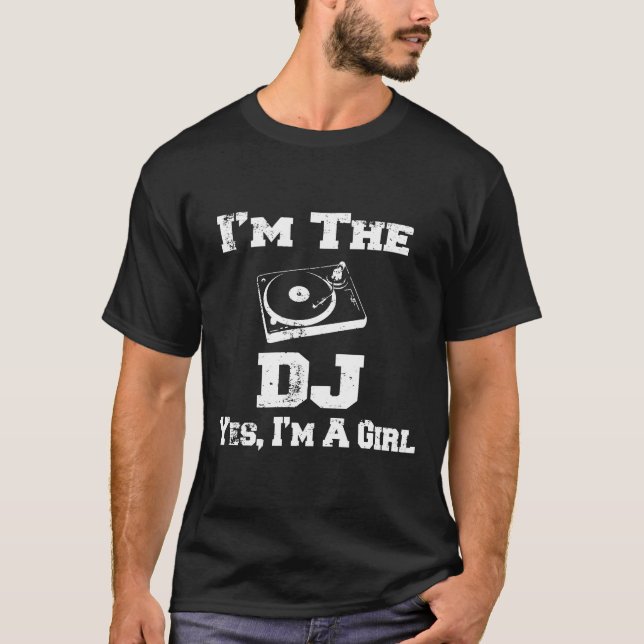 Camiseta Chica Dj Vintage Turnable Shirt (Anverso)