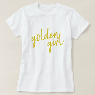 Camiseta Chica dorado Guión dorado moderno