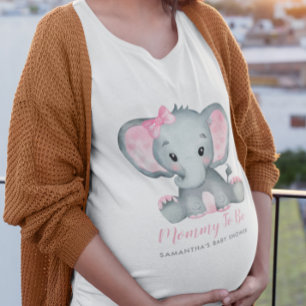 Camiseta Chica dulce elefante mami rosa para ser Baby Showe