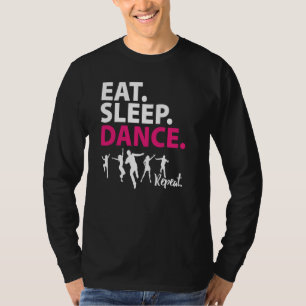 Camiseta Chica Eat Sleep Dance repite idea de bailarinas ro