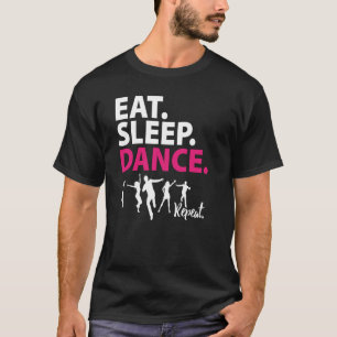 Camiseta Chica Eat Sleep Dance repite idea de bailarinas ro