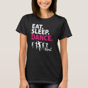 Camiseta Chica Eat Sleep Dance repite idea de bailarinas ro