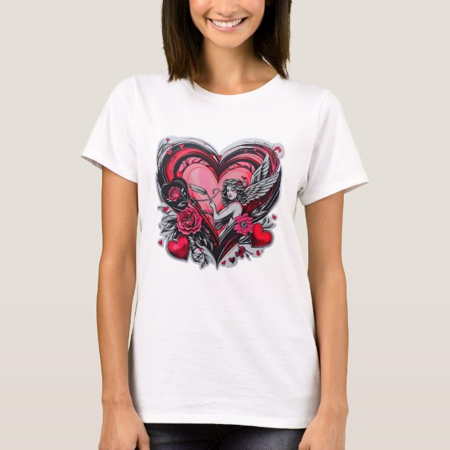 Camiseta Chica El día de San Valentín de amor lleno (Anverso)