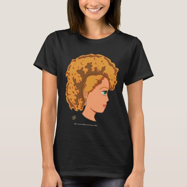 Camiseta CHICA ELEGANTE--2 rizados (Anverso)