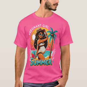 Camiseta Chica Embarazada Verano Afroamericana Embarazo Ser