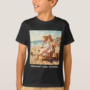 Camiseta Chica embarazada verano ganso playa