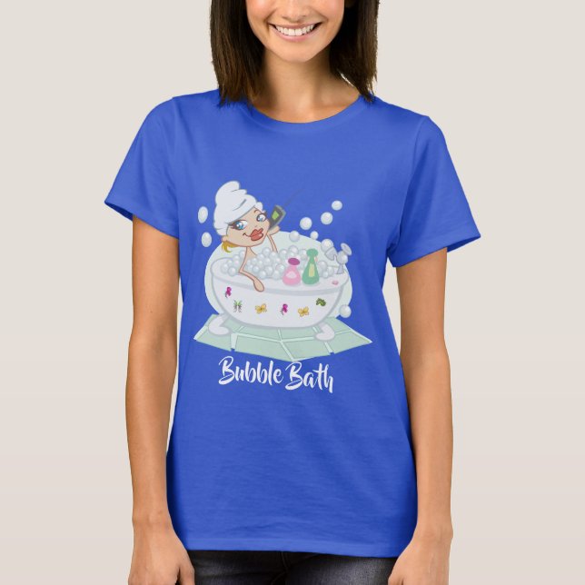 Camiseta Chica En Azul Baño De Burbujas (Anverso)