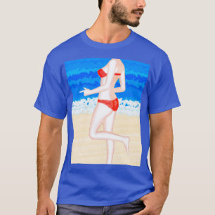Camiseta Chica en Bikini en The Beach Painting