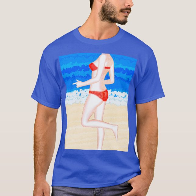 Camiseta Chica en Bikini en The Beach Painting (Anverso)