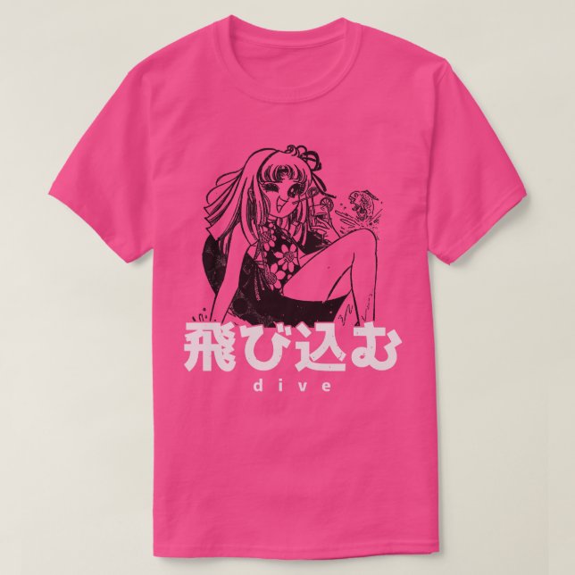 Camiseta Chica en el verano inmersa en la cosecha japonesa (Diseño del anverso)