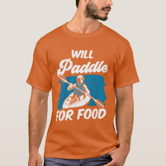 Camiseta Chica en kayak de remo para comida kayakista kayak