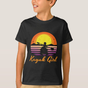 Camiseta Chica en kayak divertido kayak atardecer kayakista