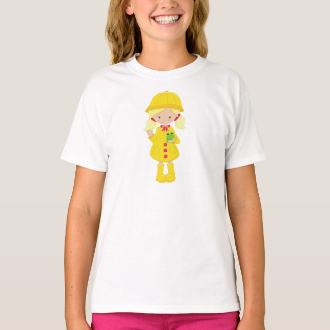 Camiseta Chica En Tiras, Botas, Pelo Rubio, Rana (Anverso)