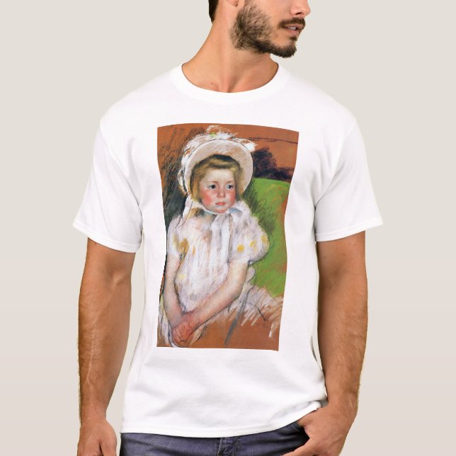 Camiseta Chica en un bonnet blanco, Mary Cassatt (Anverso)