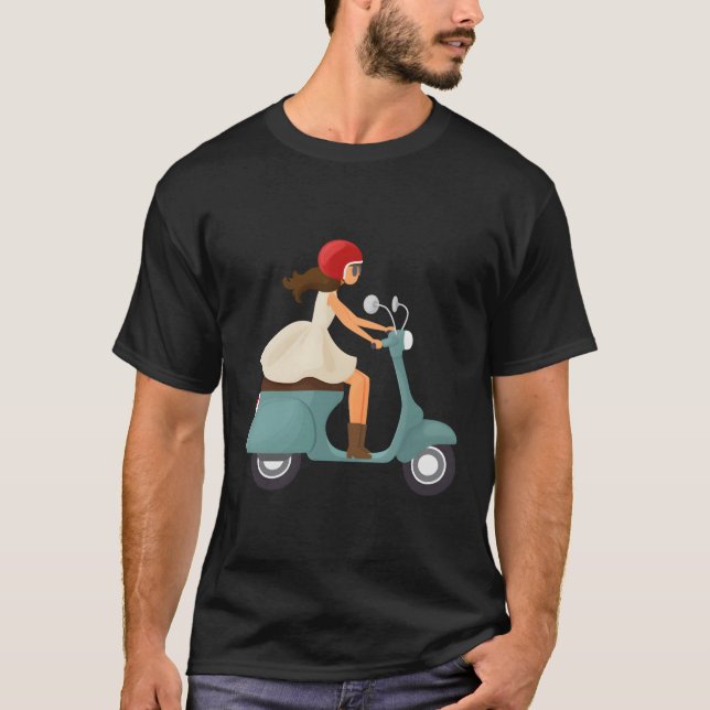 Camiseta Chica En Un Scooter (Anverso)