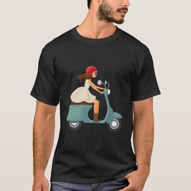 Camiseta Chica En Un Scooter (Anverso)