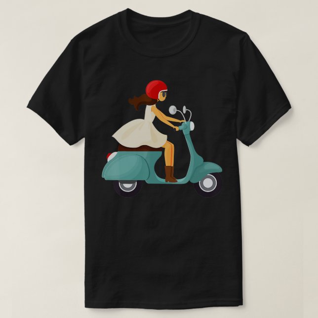 Camiseta Chica En Un Scooter (Diseño del anverso)
