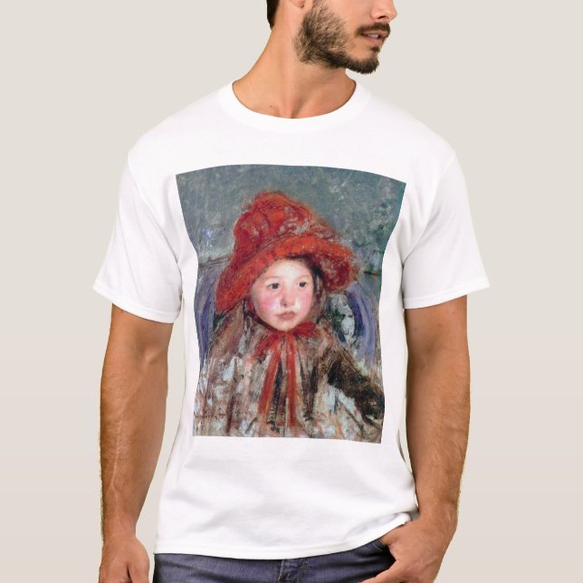 Camiseta Chica en una gran Gorra roja, Mary Cassatt (Anverso)