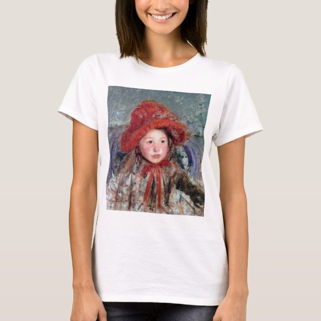 Camiseta Chica en una gran Gorra roja, Mary Cassatt (Anverso)