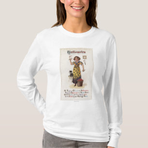 Camiseta Chica en vestido del gato negro con el gato negro