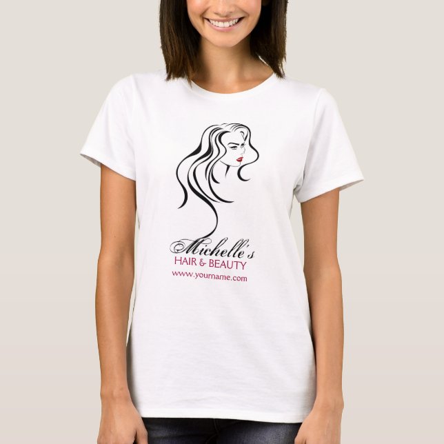 Camiseta Chica encantador con el pelo ondulado Icono de maq (Anverso)
