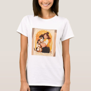 Camiseta Chica encantador y abrazo de perros