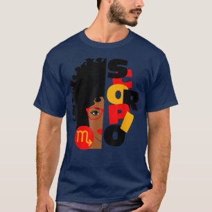 Camiseta Chica Escorpio África Chica Rótulos Zodiac Cumplea