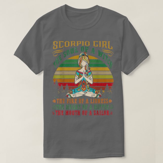 Camiseta Chica Escorpio para Yoga Regalos de Cumpleaños de  (Diseño del anverso)