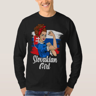 Camiseta Chica eslovaco Eslovaquia Bandera raíces eslovacas