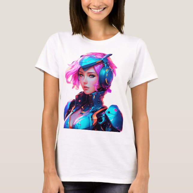 Camiseta Chica espacial Android Techno (Anverso)