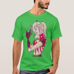 Camiseta Chica espacial cósmico rojo