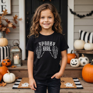 Camiseta Chica Espeluznante Esqueleto Vintage Halloween