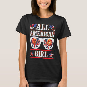 Camiseta Chica estadounidense Retro Love Heart Trump Estado