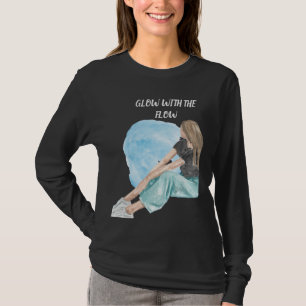 Camiseta Chica Estética de Acuarela Brilla con el Flujo
