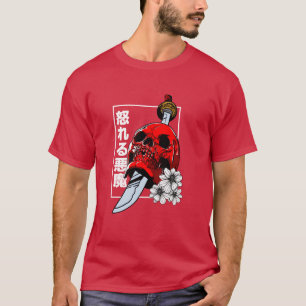 Camiseta chica estética Harajuku Vaporwave Demonio Japonés