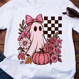 Camiseta Chica fantasma de coqueta rosa retro con Bow Hallo